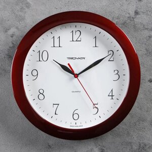Часы настенные, серия Классика, d29 см, коричневый обод