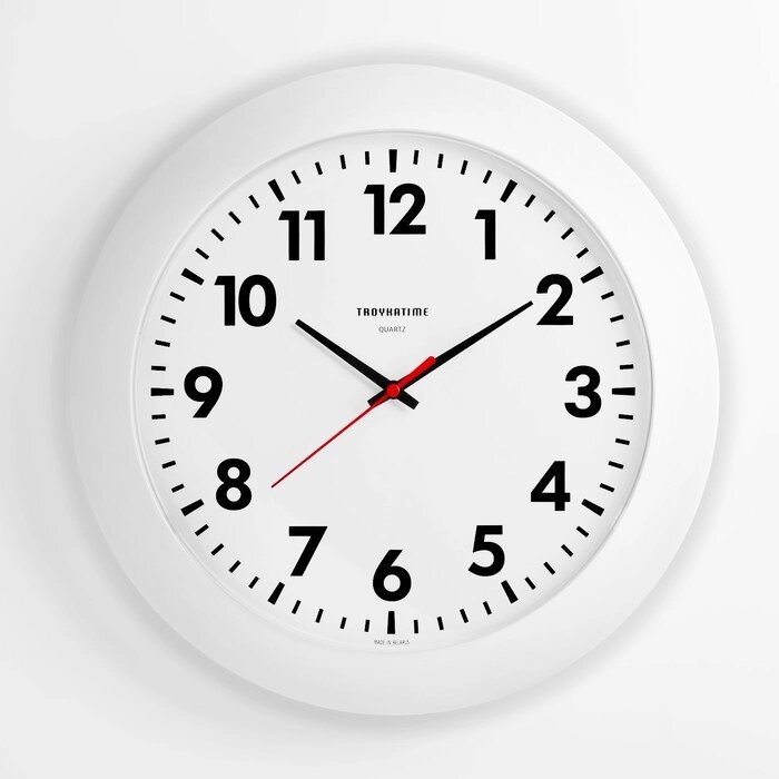 Часы настенные, серия Классика, плавный ход, d-30 см, белый обод от компании Интернет-магазин "Flap" - фото 1