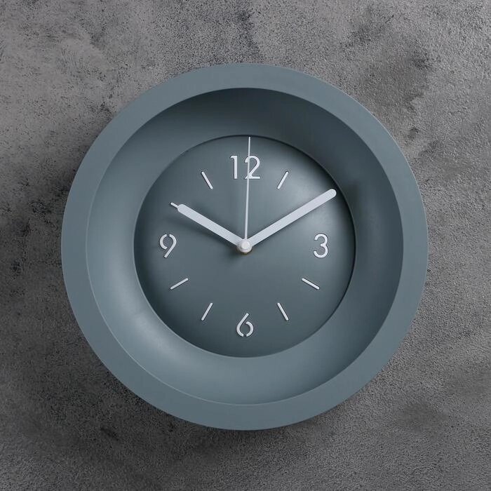 Часы настенные, серия Классика, плавный ход, d25.4 см, без стекла, серые от компании Интернет-магазин "Flap" - фото 1