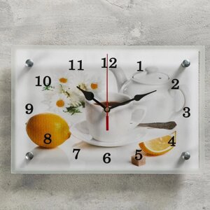 Часы настенные, серия Кухня, Чайная церемония и лимон'20х30 см