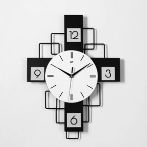 Часы настенные, серия Лофт, Скандинавская геометрия'дискретный ход, 49.5 х 38 см, d-21см