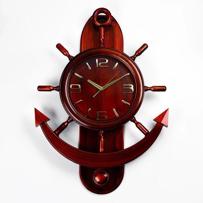 Часы настенные, серия Море, 'Якорь', плавный ход, 61 х 86 см, циферблат 31 см, с маятником от компании Интернет-магазин "Flap" - фото 1