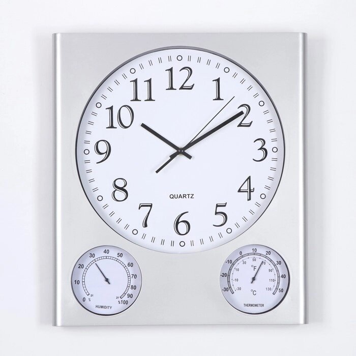 Часы настенные 'Верность', d-32.5 см, термометр, гигрометр, дискретный ход от компании Интернет-магазин "Flap" - фото 1