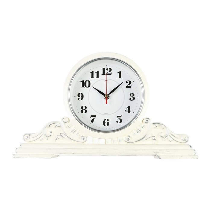 Часы настольные 'Классика' 43х25 см, корпус белый с серебром от компании Интернет-магазин "Flap" - фото 1