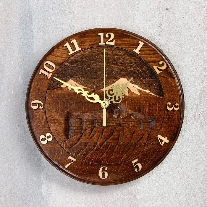 Часы ручной работы 'Горы', 30 см, массив, Армения от компании Интернет-магазин "Flap" - фото 1