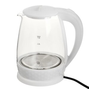 Чайник электрический 'Добрыня' DO-1252W, стекло, 1.8 л, 1800 Вт, белый