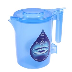 Чайник электрический 'Капелька'пластик, 0.5 л, 600 Вт, синий