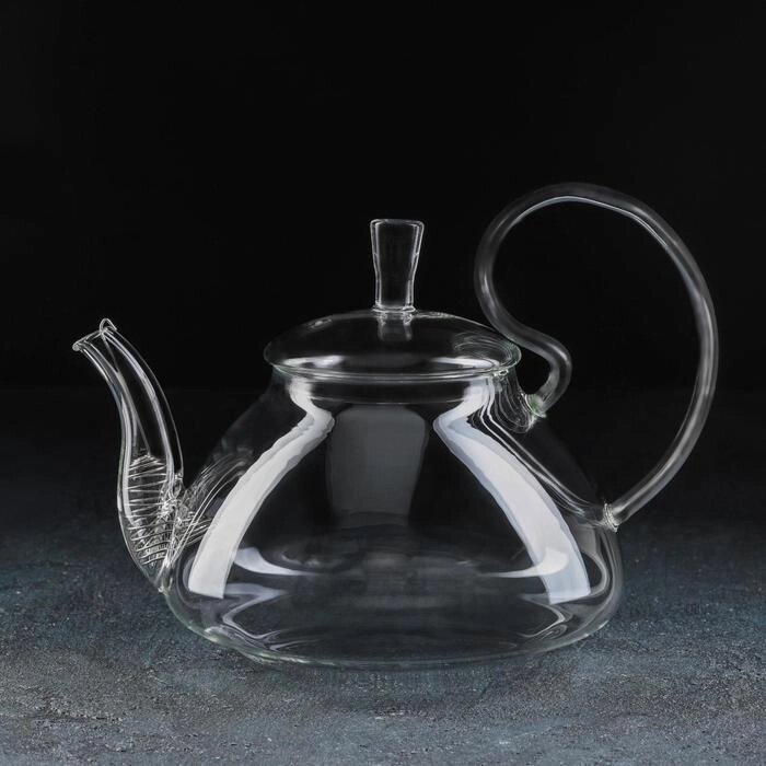 Чайник стеклянный заварочный с металлическим ситом Magistro, 1 л, 20,5x15 см от компании Интернет-магазин "Flap" - фото 1