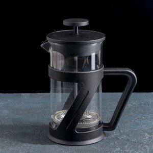 Чайник заварочный френч - пресс 'Зет'600 мл, стекло, цвет чёрный