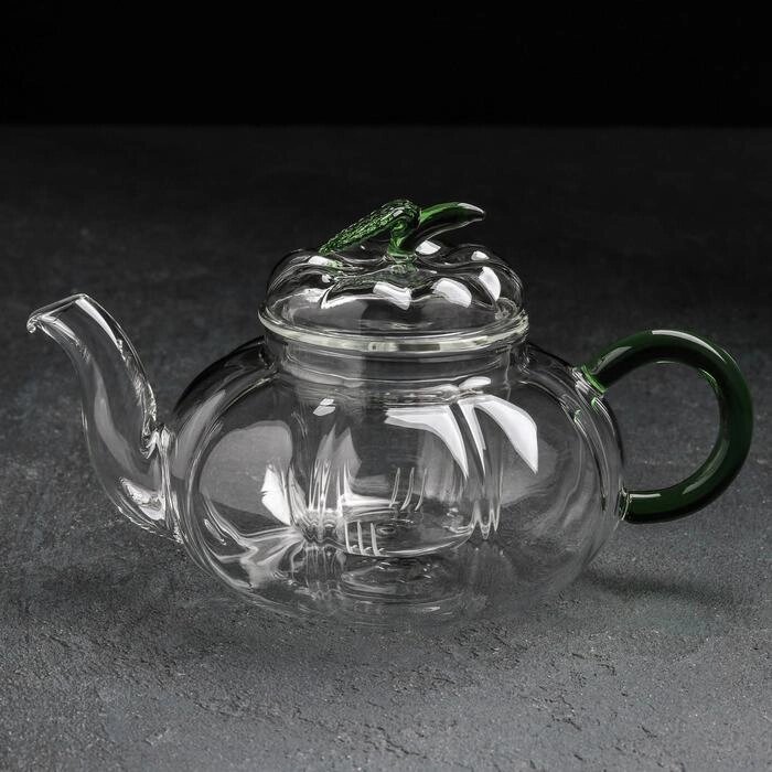 Чайник заварочный со стеклянным ситом 'Грин', 700 мл от компании Интернет-магазин "Flap" - фото 1
