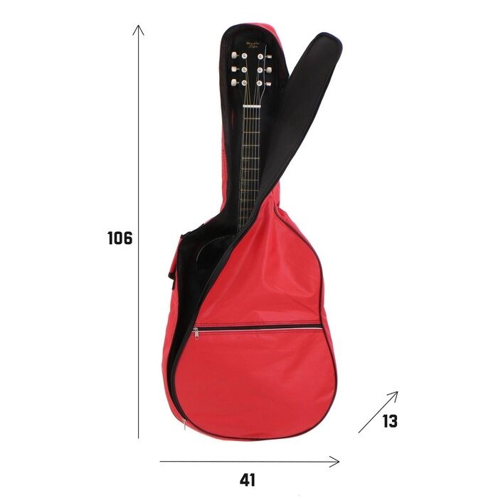 Чехол для гитары  Music Life, 106х41х13 см, красный от компании Интернет-магазин "Flap" - фото 1