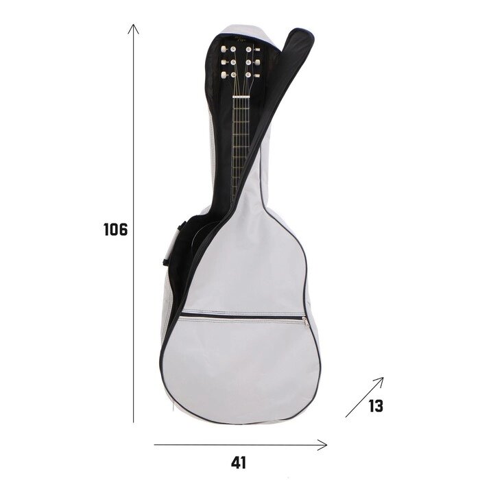 Чехол для гитары  Music Life, 106х41х13 см, серый от компании Интернет-магазин "Flap" - фото 1