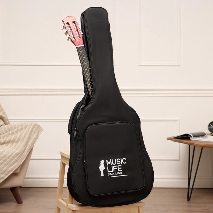 Чехол для гитары Music Life, премиум, черный, 105 х 43 х 14 см от компании Интернет-магазин "Flap" - фото 1