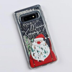 Чехол для телефона новогодний 'Дед Мороз'на Samsung S10