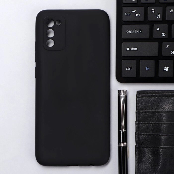 Чехол Innovation, для Samsung Galaxy A02S, силиконовый, матовый, черный от компании Интернет-магазин "Flap" - фото 1