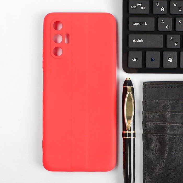 Чехол Red Line Ultimate, для телефона Tecno Pova 3, силиконовый, красный от компании Интернет-магазин "Flap" - фото 1