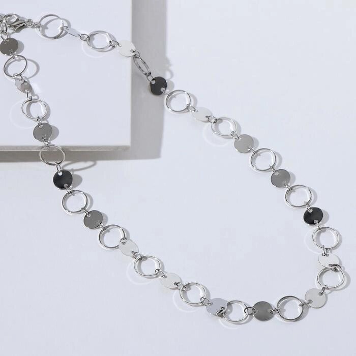 Чокер 'Металлика' кольца, цвет серебро, L30 см от компании Интернет-магазин "Flap" - фото 1