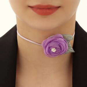 Чокер 'Танго' роза нежность, цвет фиолетовый, 130 см