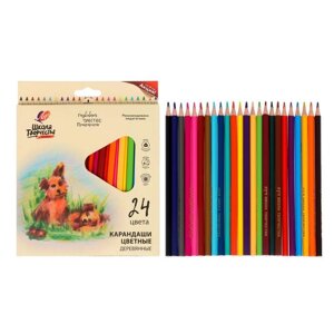 Цветные карандаши 24 цвета 'Школа Творчества'трёхгранные