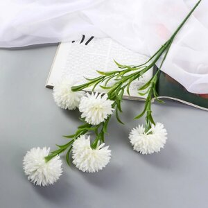 Цветы искусственные 'Хризантема помпон' d-6 см 80 см, белый