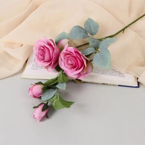 Цветы искусственные 'Роза кустовая' 67 см, ярко-розовый