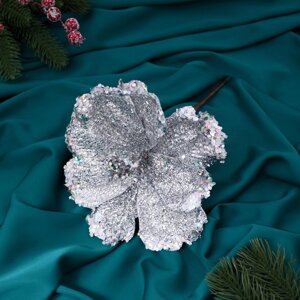 Декор 'Снежный цветок' 16х20 см, серебро