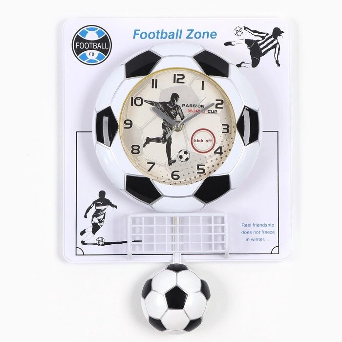 Детские настенные часы 'Футбол', дискретный ход, маятник, 47 х 32 х 6.5 см от компании Интернет-магазин "Flap" - фото 1