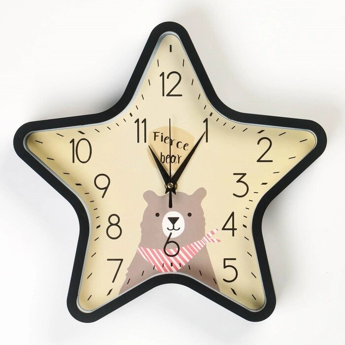 Детские настенные часы 'Милый мишка', дискретный ход, d-33.5 см от компании Интернет-магазин "Flap" - фото 1