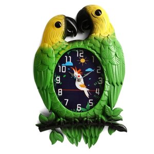 Детские настенные часы 'Попугай'плавный ход, 35 х 54 см, циферблат 24 х 19 см