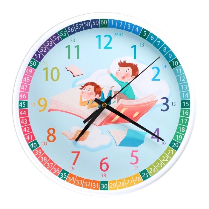 Детские настенные часы 'Ученье свет', плавный ход, d-25 см от компании Интернет-магазин "Flap" - фото 1