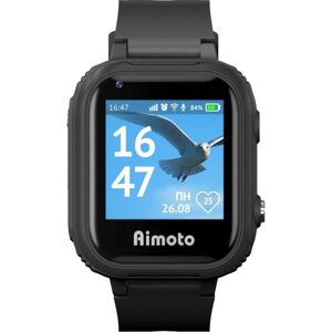 Детские смарт-часы Aimoto Pro 4G, 1.4'GPS, sim, камера, звонки, геозоны, IP67, SOS, черные