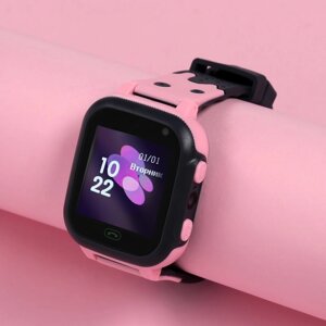 Детские смарт-часы Windigo AM-15, 1.44'128x128, SIM, 2G, LBS, камера 0.08 Мп, розовые