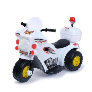 Детский электромобиль 'Мотоцикл шерифа'цвет белый