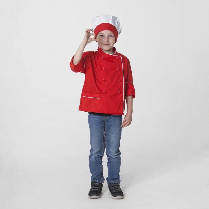 Детский карнавальный костюм 'Шеф-повар', колпак, куртка, 4-6 лет, рост 110-122 см от компании Интернет-магазин "Flap" - фото 1