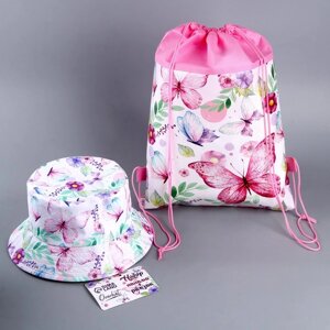 Детский набор 'Бабочки'панама+ рюкзак), р-р. 52-54 см