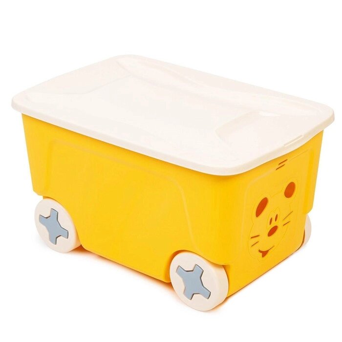 Детский ящик для игрушек COOL на колесах 50 литров, цвет жёлтый от компании Интернет-магазин "Flap" - фото 1