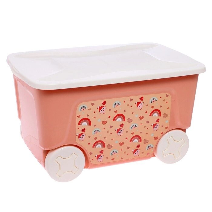 Детский ящик 'Малышарики' на колесах, 50 л, цвет карамельный от компании Интернет-магазин "Flap" - фото 1