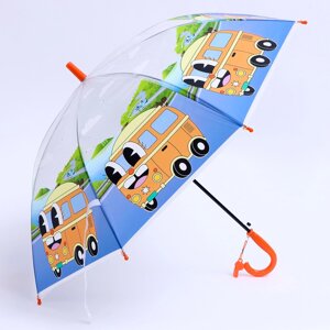 Детский зонт п/авт со свистком 'Автобус' d 84 см, 8 спиц, 65 x 7 x 6 см
