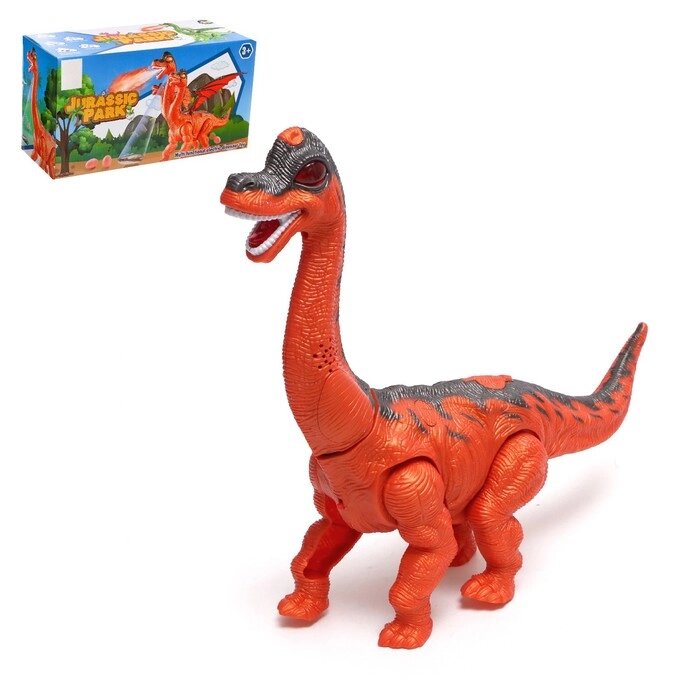 Динозавр 'Диплодок', эффект дыма, откладывает яйца, с проектором, цвет оранжевый от компании Интернет-магазин "Flap" - фото 1