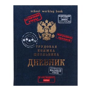 Дневник универсальный для 1-11 классов 'Трудовая книжка школьника'твёрдая обложка, матовая ламинация, 3D фольга, 40
