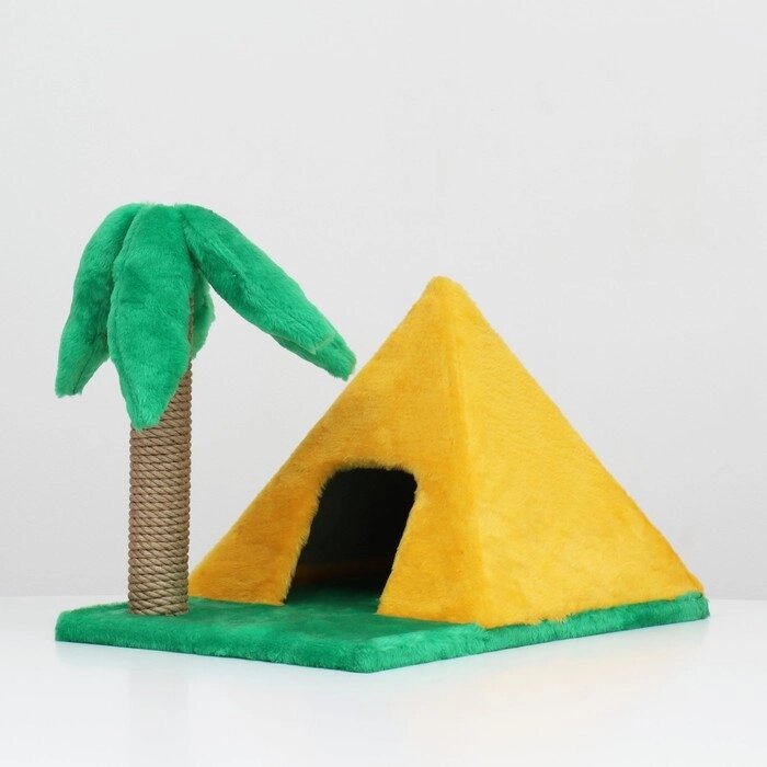 Домик для кошек 'Пирамидка', с когтеточкой 'Пальма', 38 х 40 х 61 см от компании Интернет-магазин "Flap" - фото 1