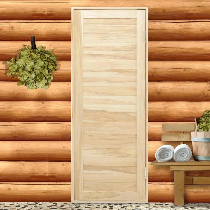Дверь для бани и сауны из шпунтованной доски, ЛИПА Эконом, 180х70 см от компании Интернет-магазин "Flap" - фото 1