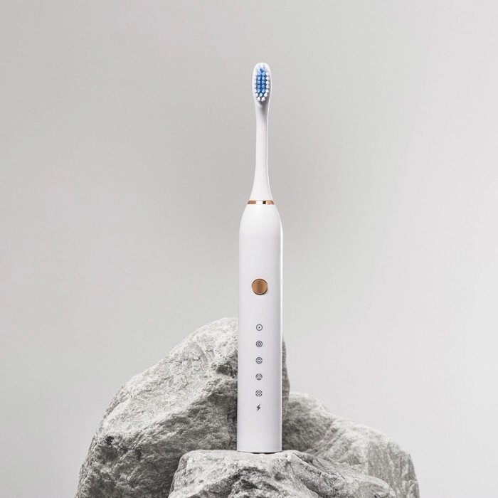 Электрическая зубная щётка Luazon LP-005, вибрационная, 2 насадки, от АКБ, белая от компании Интернет-магазин "Flap" - фото 1