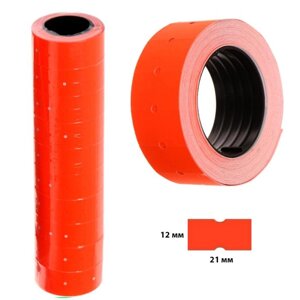 Этикет-лента 21 х 12 мм, прямоугольная, красная, 500 этикеток (комплект из 10 шт.)