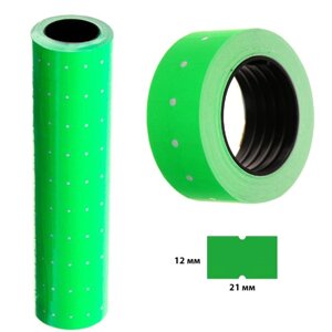 Этикет-лента 21 х 12 мм, прямоугольная, зелёная, 500 этикеток (комплект из 10 шт.)