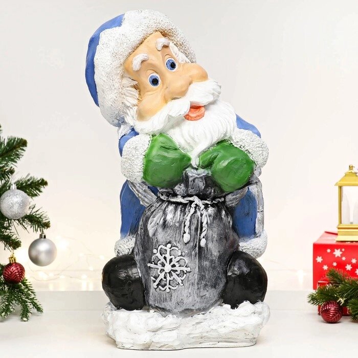 Фигура 'Дед с мешком в синем' 51х28х29см от компании Интернет-магазин "Flap" - фото 1