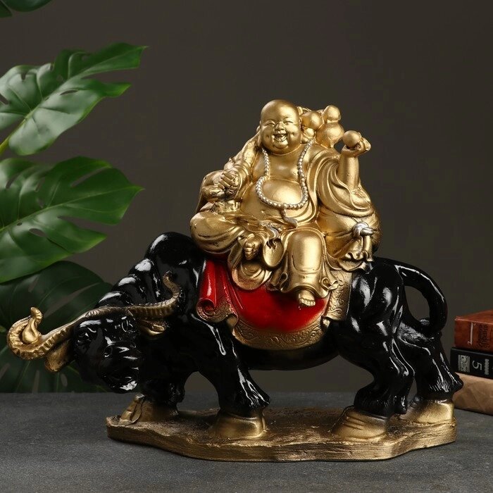 Фигура 'Хоттей на буйволе' красное золото 46х22х37см от компании Интернет-магазин "Flap" - фото 1