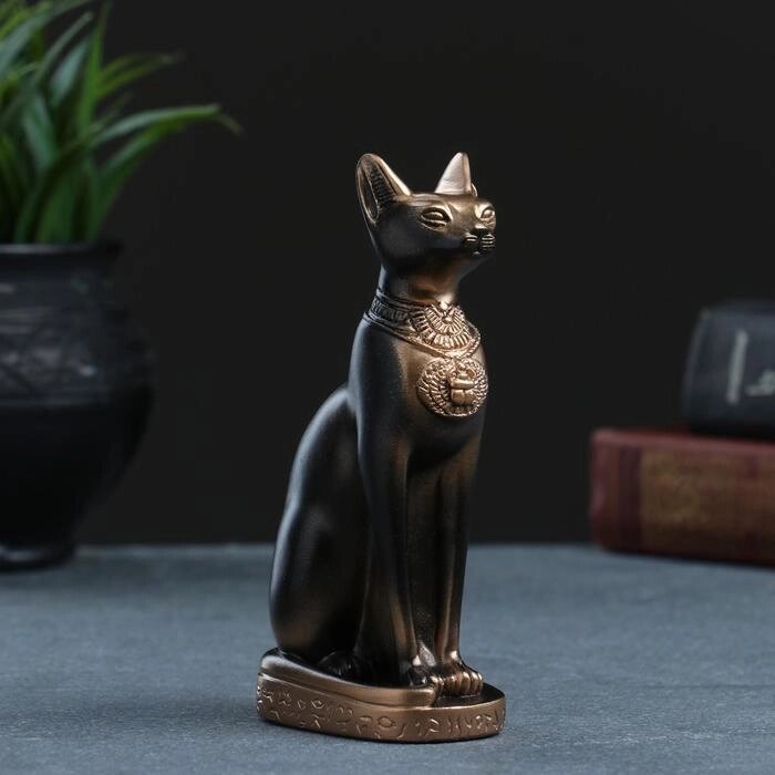 Фигура 'Кошка египетская' 13х7см, бронза/мраморная крошка от компании Интернет-магазин "Flap" - фото 1