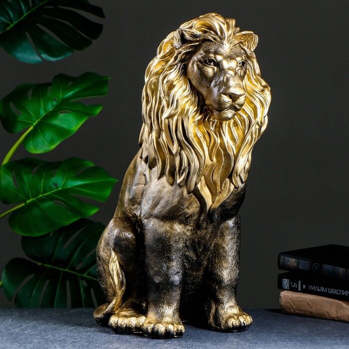 Фигура 'Лев сидящий' черное золото, 40х25х55см от компании Интернет-магазин "Flap" - фото 1