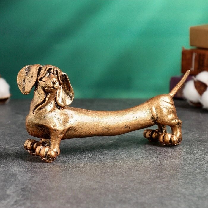 Фигура 'Собака Такса' бронза, 9х20х6см от компании Интернет-магазин "Flap" - фото 1